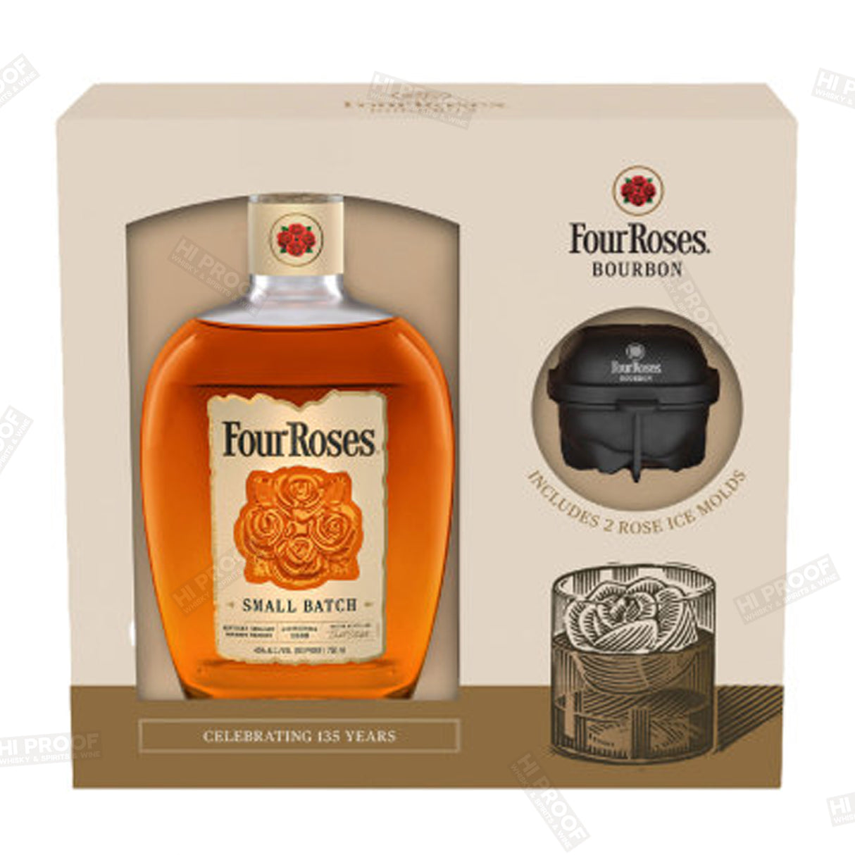 Four Roses Small Batch Kentucky Bourbon with Rose Ice Molds Four Roses Small Batch Kentucky Bourbon with Rose Ice Molds Gift Box