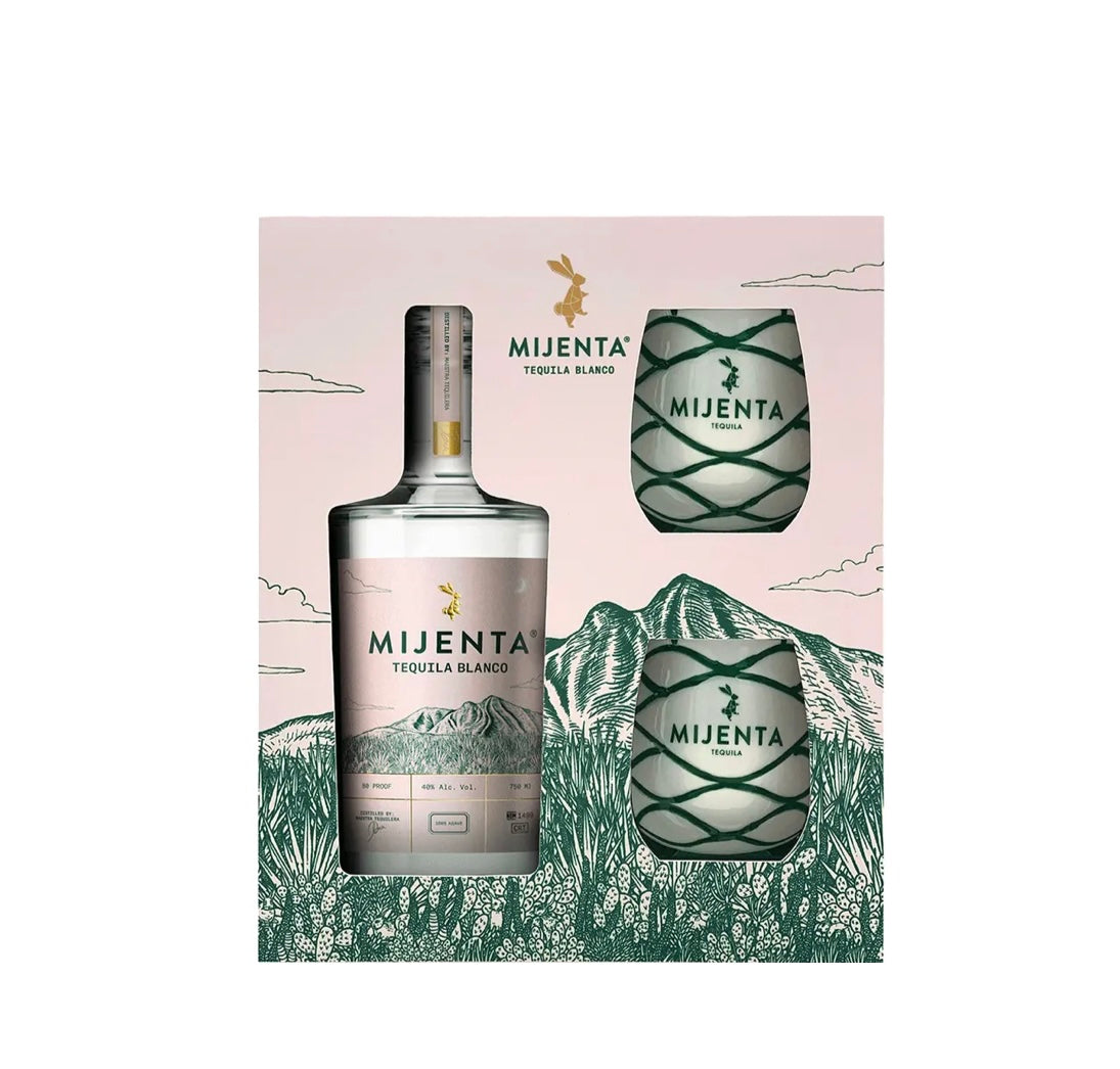 Mijenta Tequila Blanco Gift box with 2 glasses 750ml