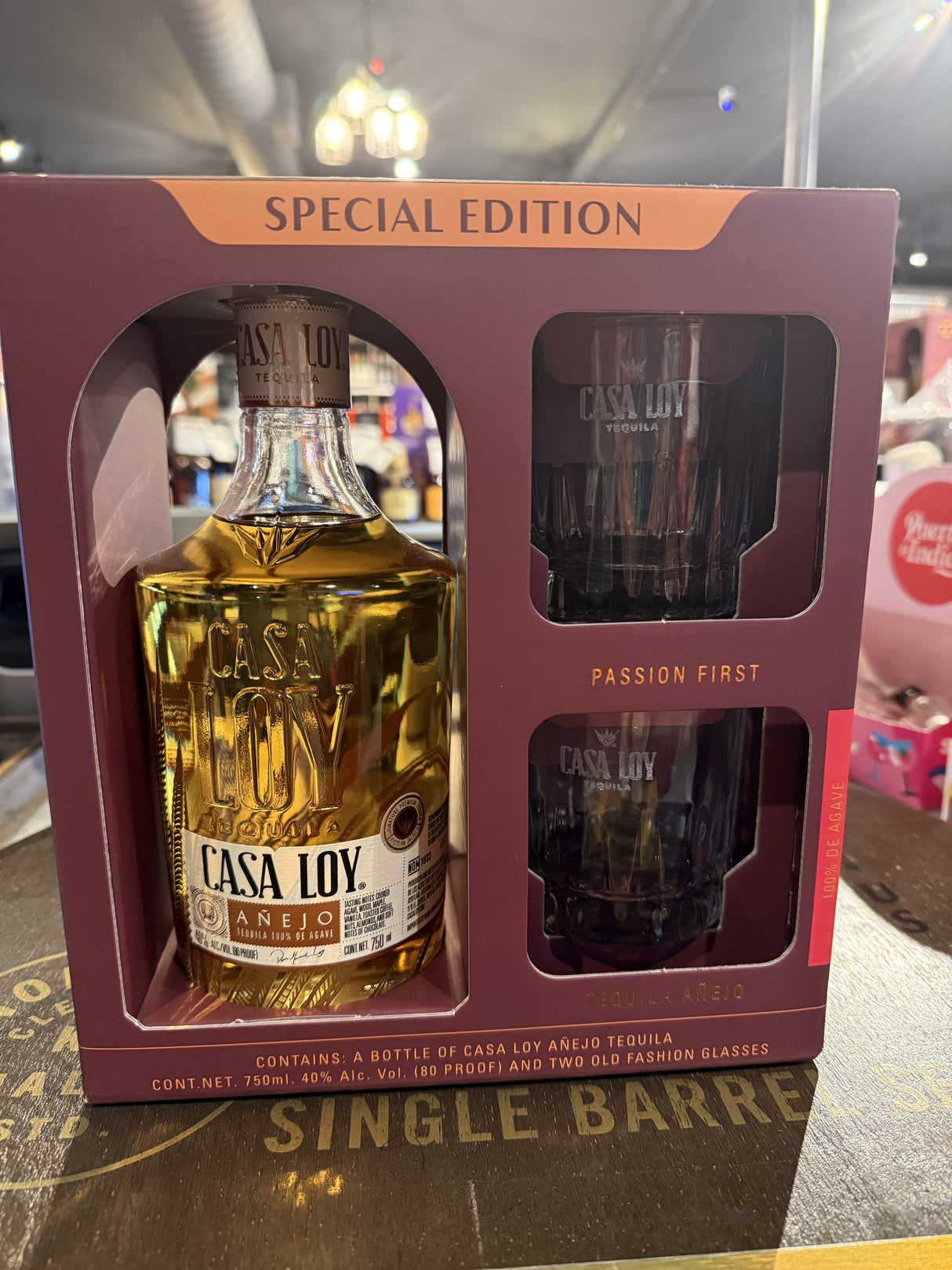 Casa Loy Tequila Anejo W. 2 Glass Gift Set 750ml