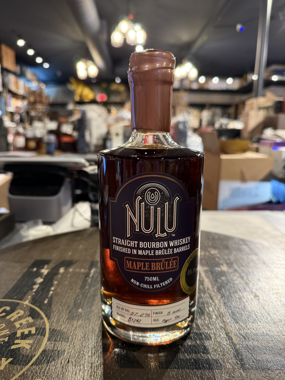 NULU MAPLE BRULEE SINGLE BARREL 114.4 proof HIPROOF PICK 750ML