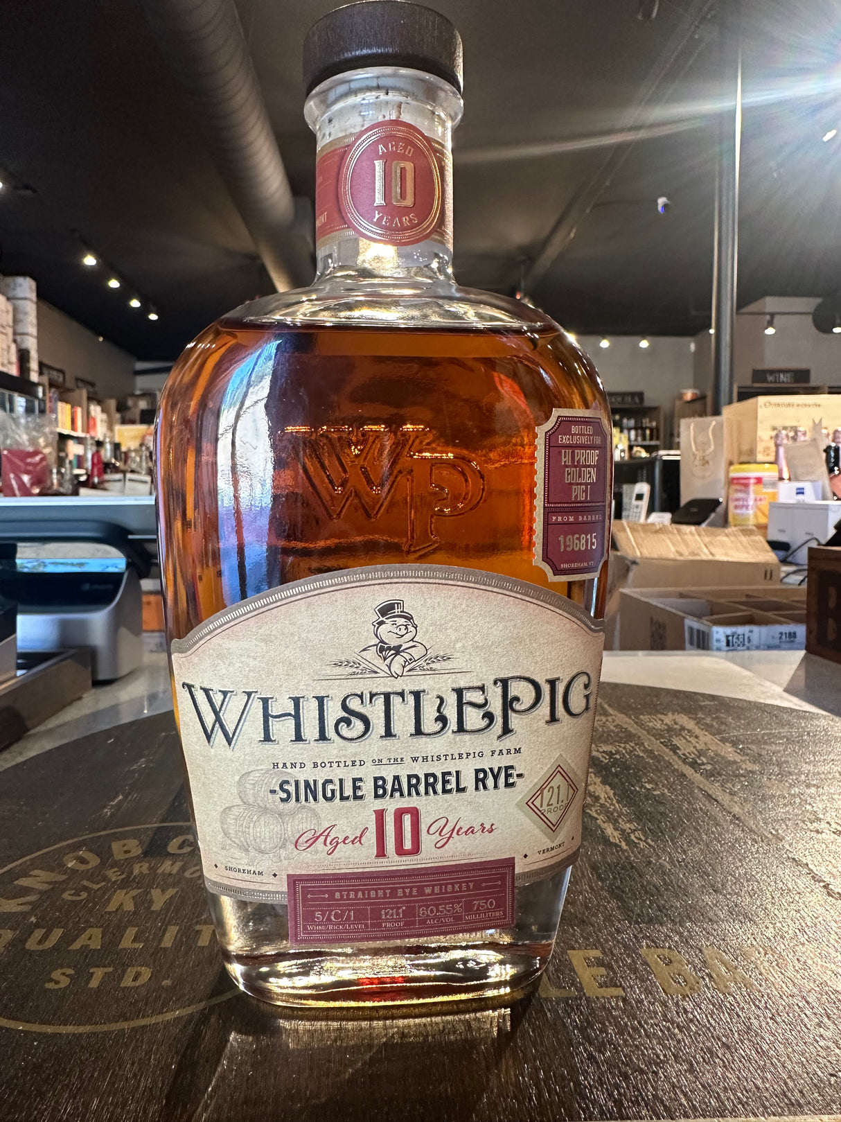 WHISTLEPIG SINGLE BARREL RYE 10 YEARS 121.1 PROOF