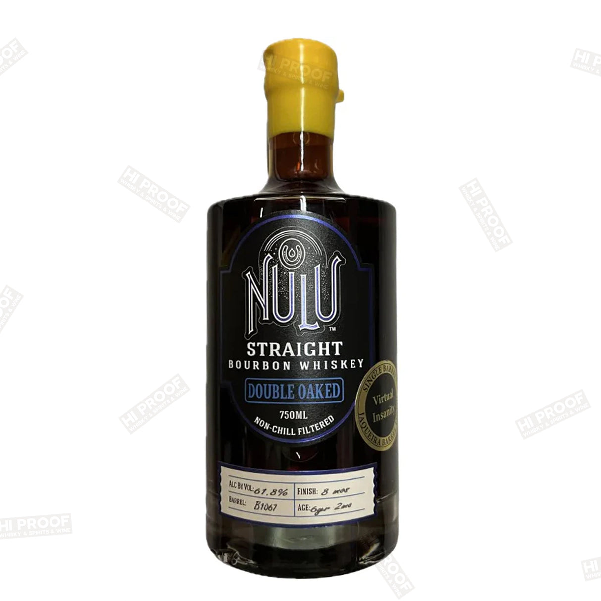 Nulu Double Oaked Single Barrel Bourbon Whiskey Finished in Jaquera Wine Barrels 750ml