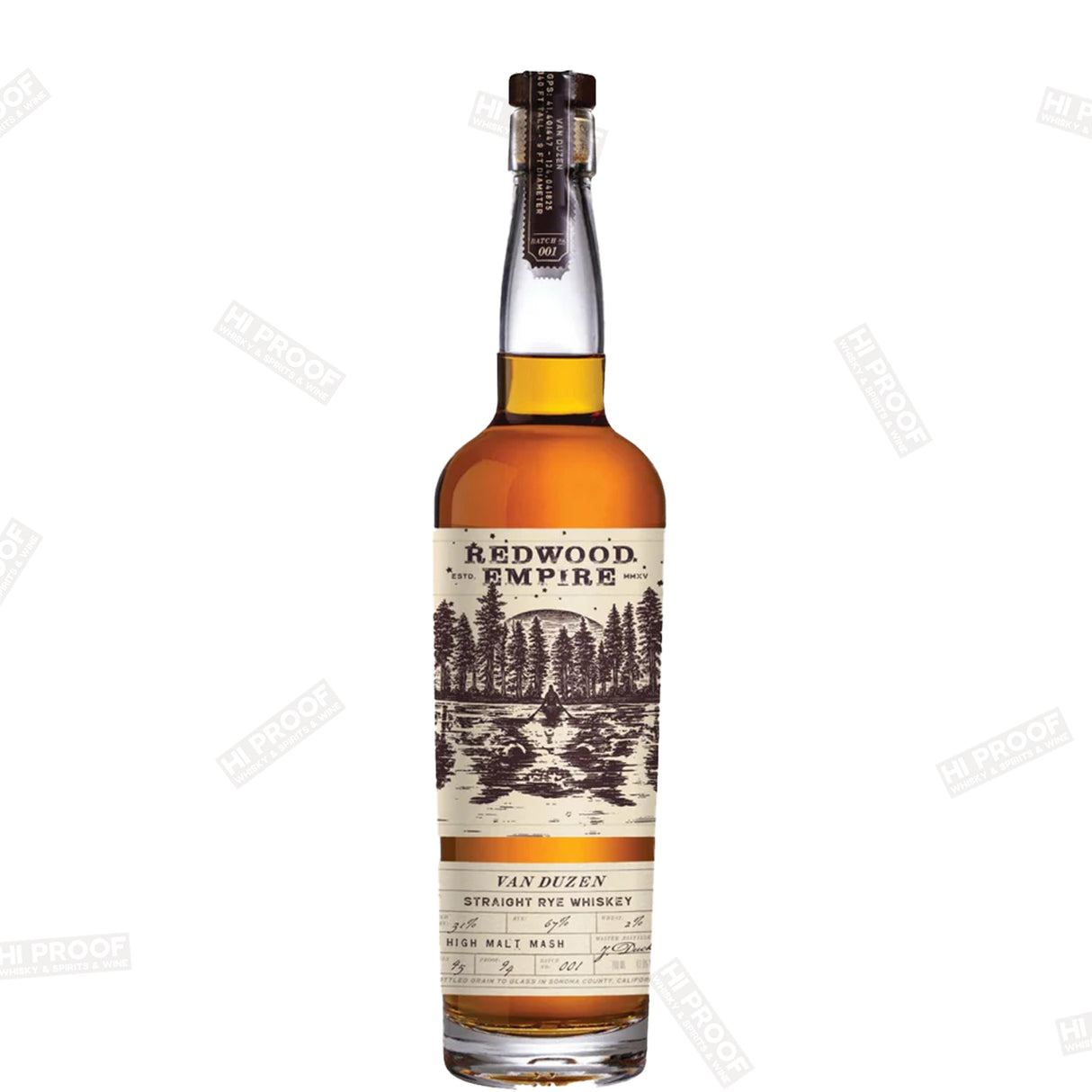 Redwood Van Duzen Straight Rye Whiskey 700ml