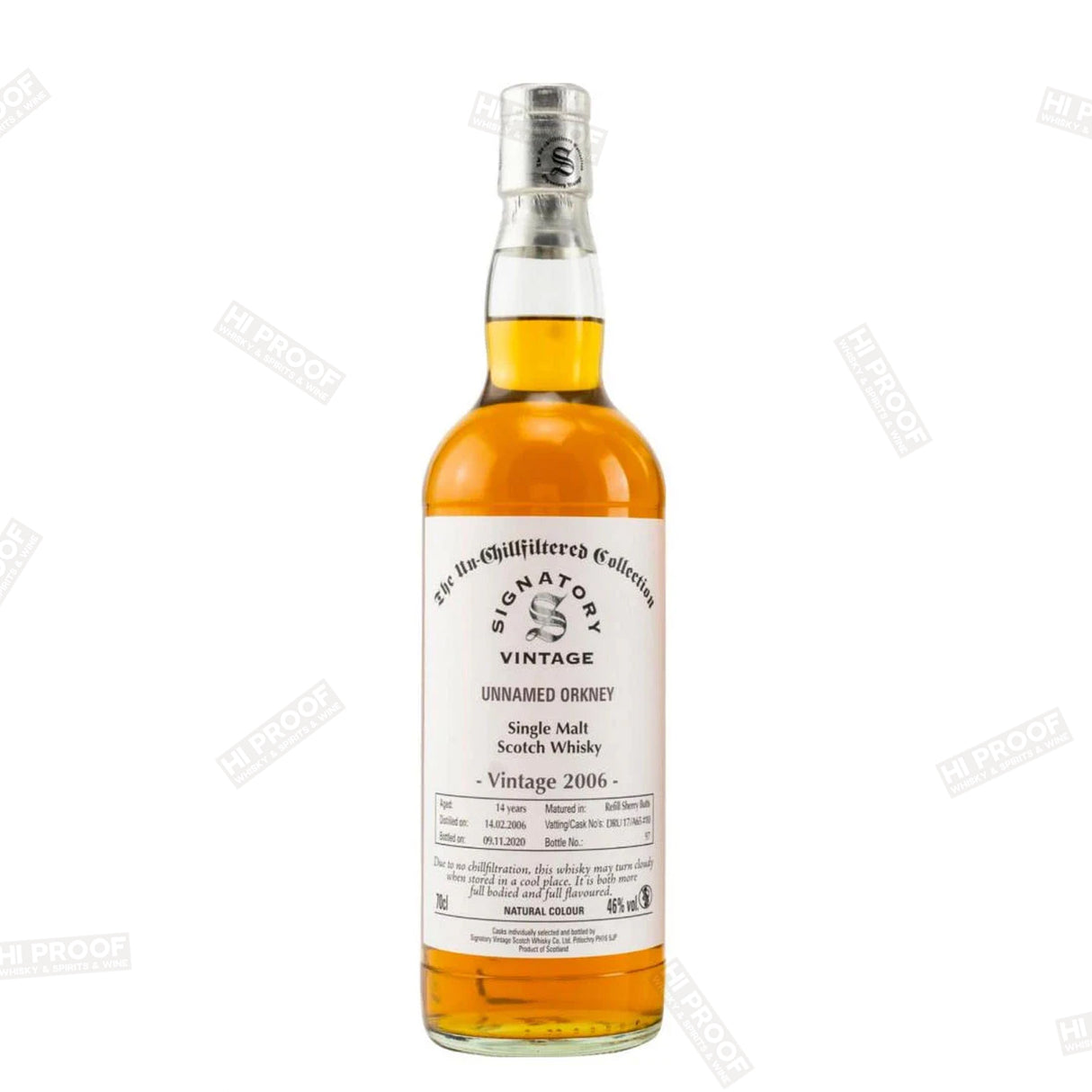 Signatory Unnamed Orkney 2006 14 Year Old Single Barrel Single Malt Whisky 750ml