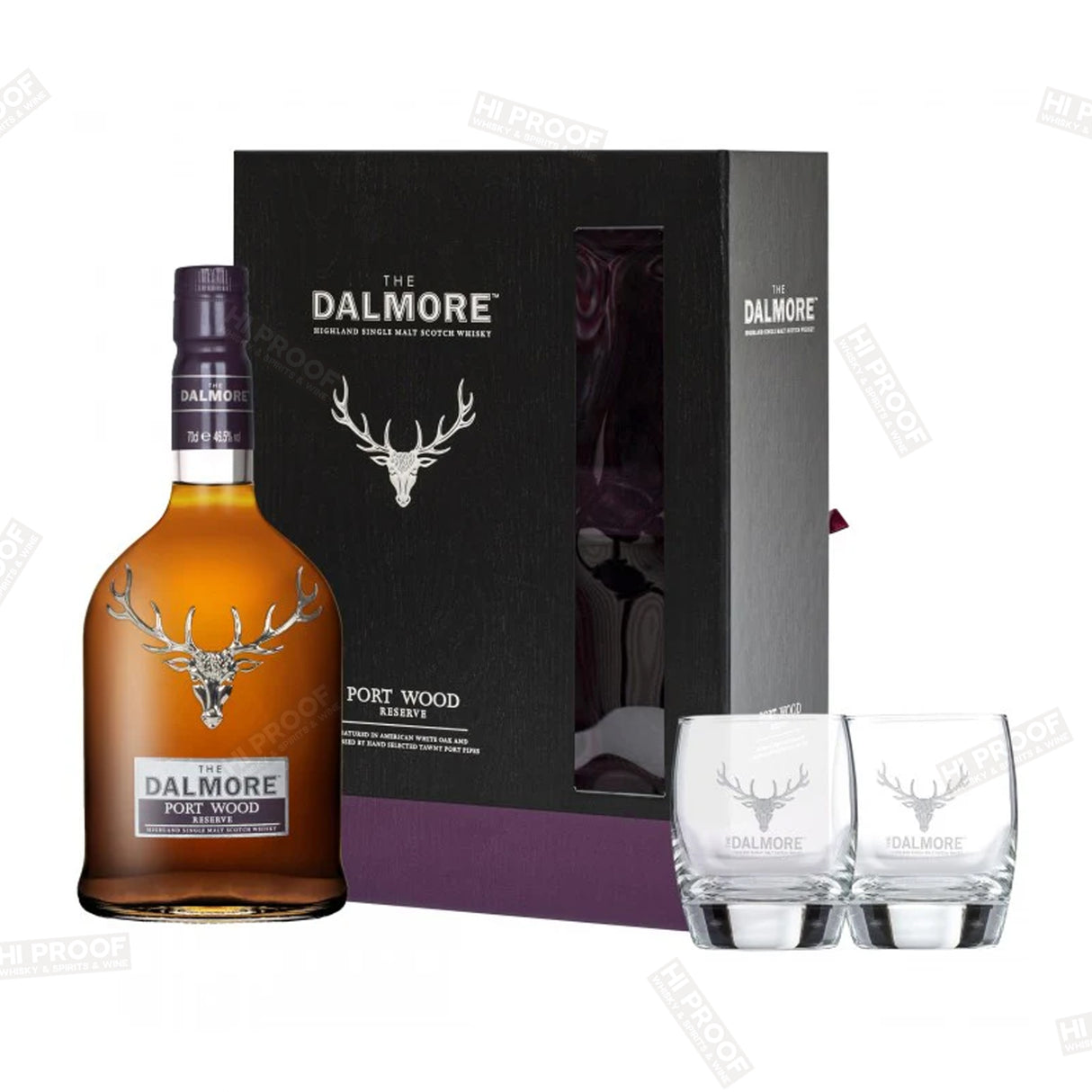 The Dalmore Port Wood Reserve Rock Glasses Gift Set Single Malt Scotch  750ml