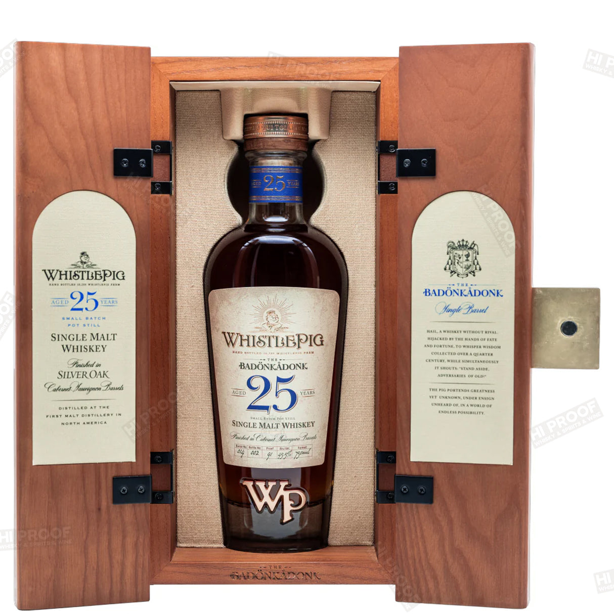 WHISTLEPIG 25 YEAR BADONKADONK SILVER OAK SINGLE MALT WHISKEY