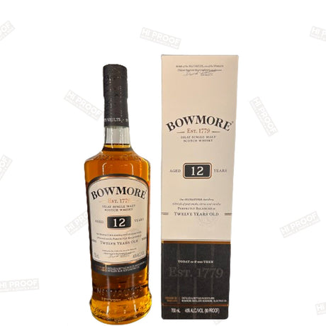 Bowmore 12 Year Old Islay Single Malt Scotch 750ml - Hi Proof - Bowmore