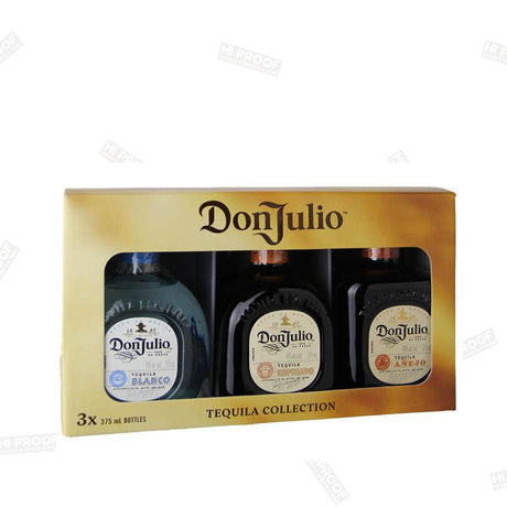 Don Julio Tequila Collection with 1 Bottle Each Of Blanco, Reposado and Anejo / 3-375mL - Hi Proof - Donjulio