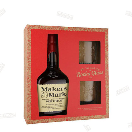 Maker’s Mark Kentucky Straight Bourbon Whisky Rocks Glass Set - Hi Proof - Maker’s mark